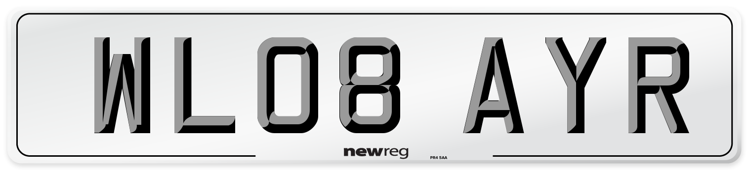 WL08 AYR Number Plate from New Reg